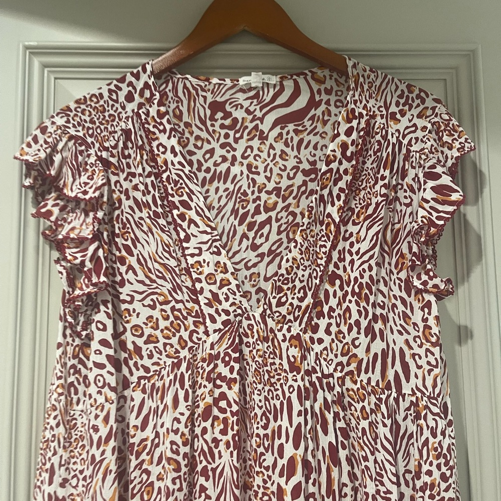 Poupette St Barths animal print short sleeve maxi dress